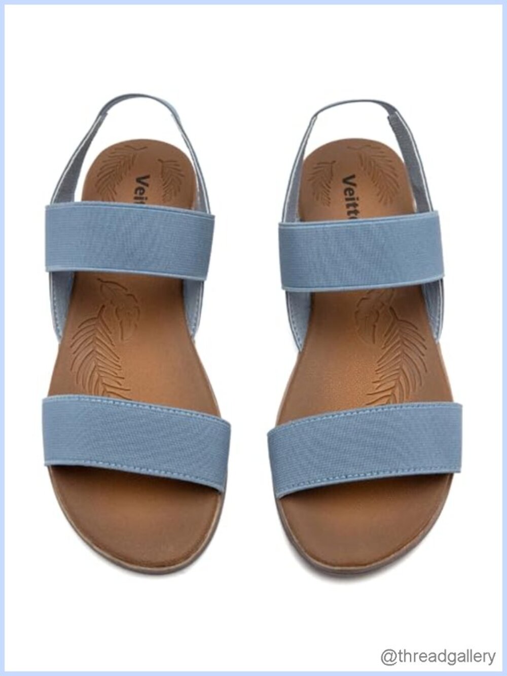 Women's Double Band Elastic Slide Flat Sandals Comfortable Casual